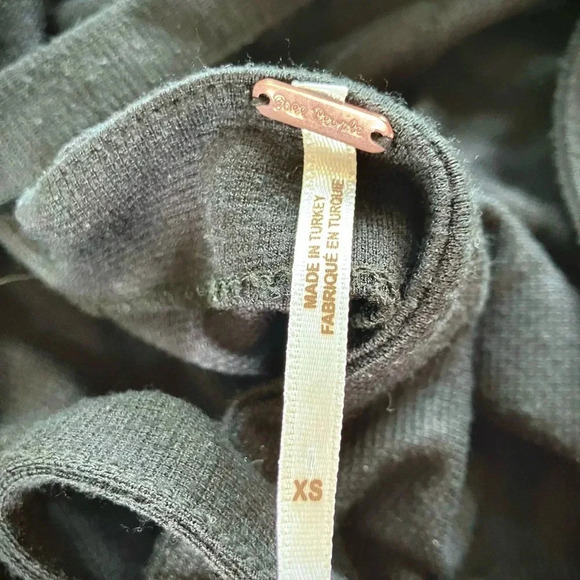 Free People Open Cross back Black Mini Dress XS Bianca - Picture 6 of 9